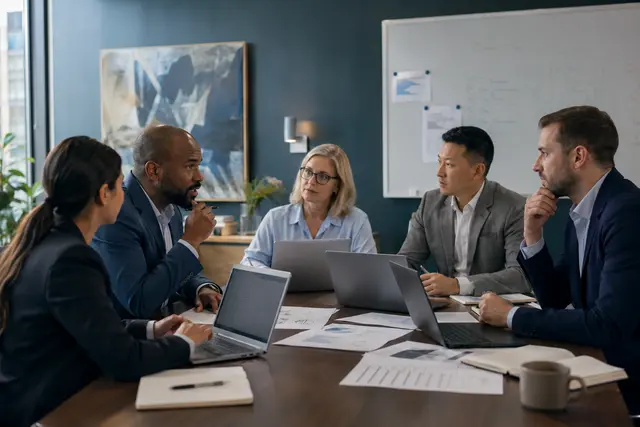 Photorealistic business concept for NetSuite CRM: from customer opportunity to fulfilment.